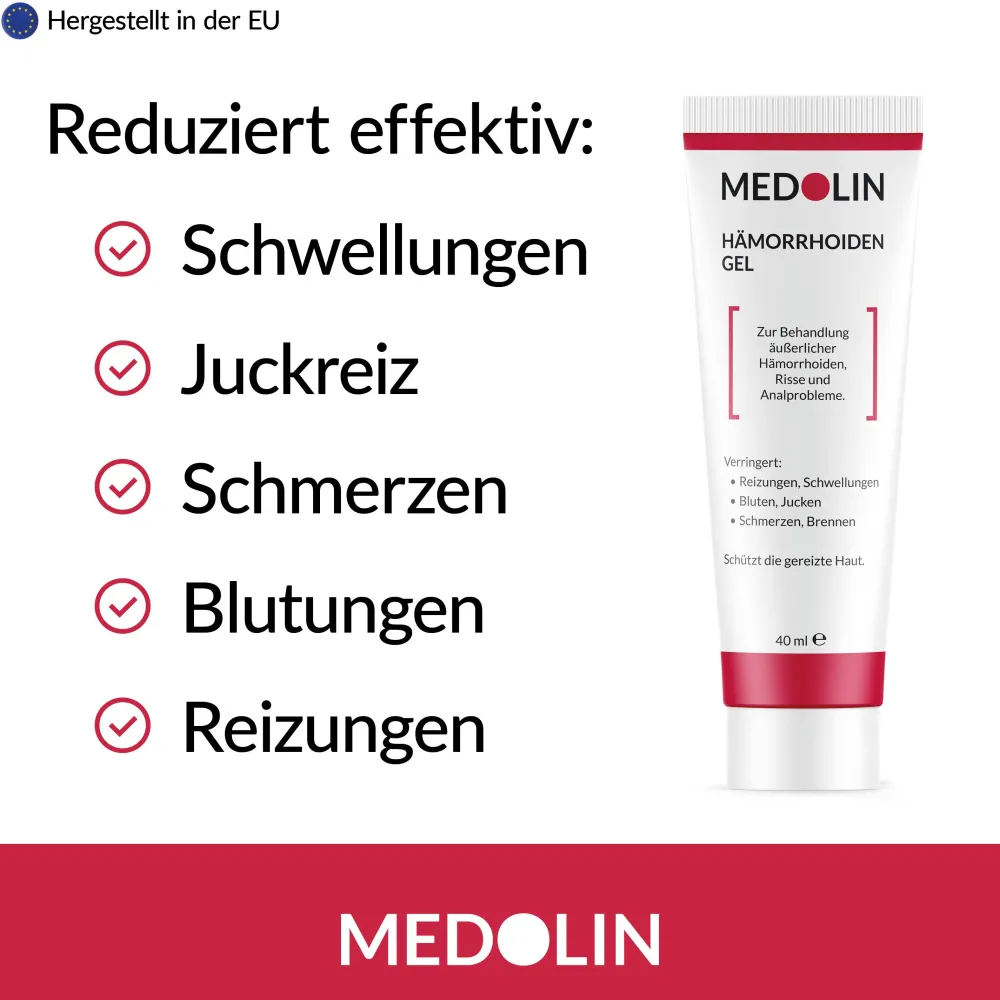 Medolin® Hämorrhoiden Gel - Hämorrhoiden Salbe bei Hämorrhoidenleiden - Effektive Hämorrhoidensalbe| Best