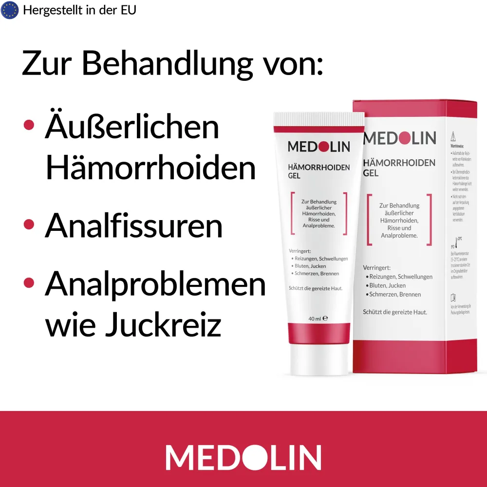Medolin® Hämorrhoiden Gel - Hämorrhoiden Salbe bei Hämorrhoidenleiden - Effektive Hämorrhoidensalbe| Best
