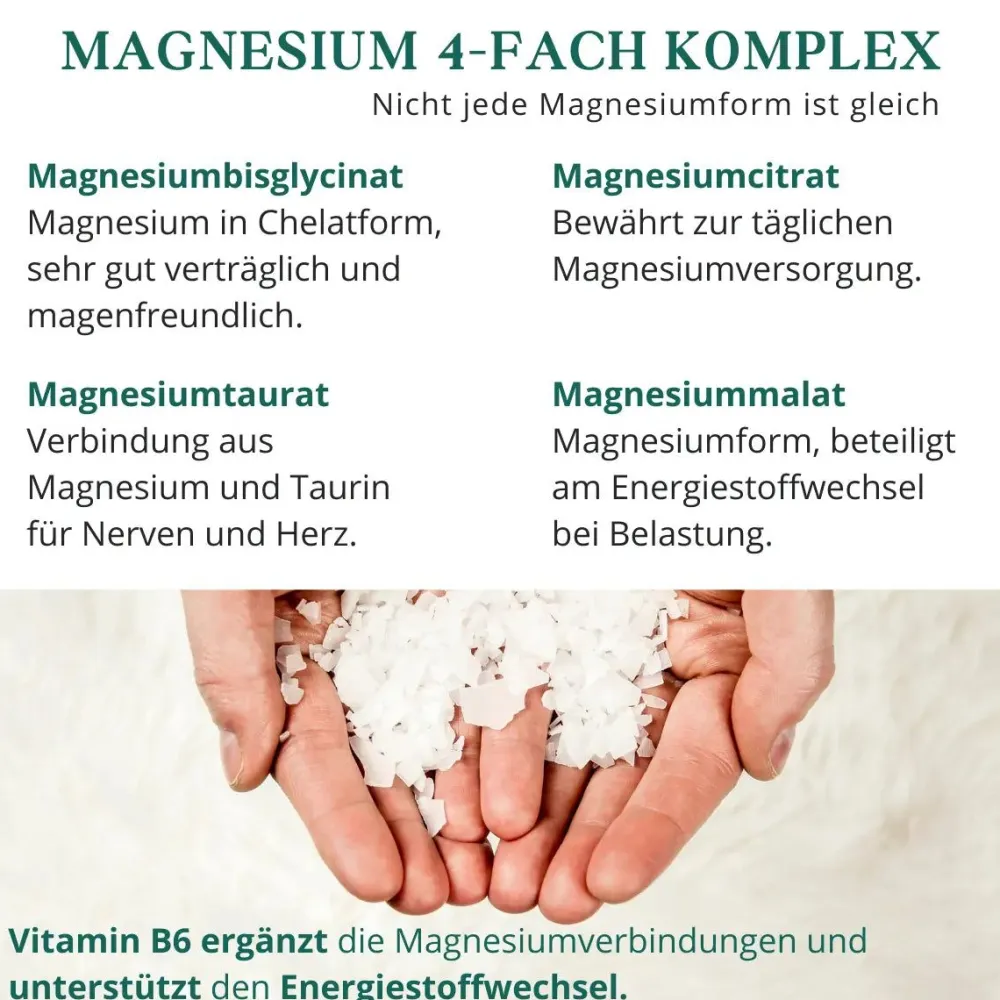 meinVitalium - Magnesium 4-fach Komplex + B6 Kapseln (ohne Oxid)| Best
