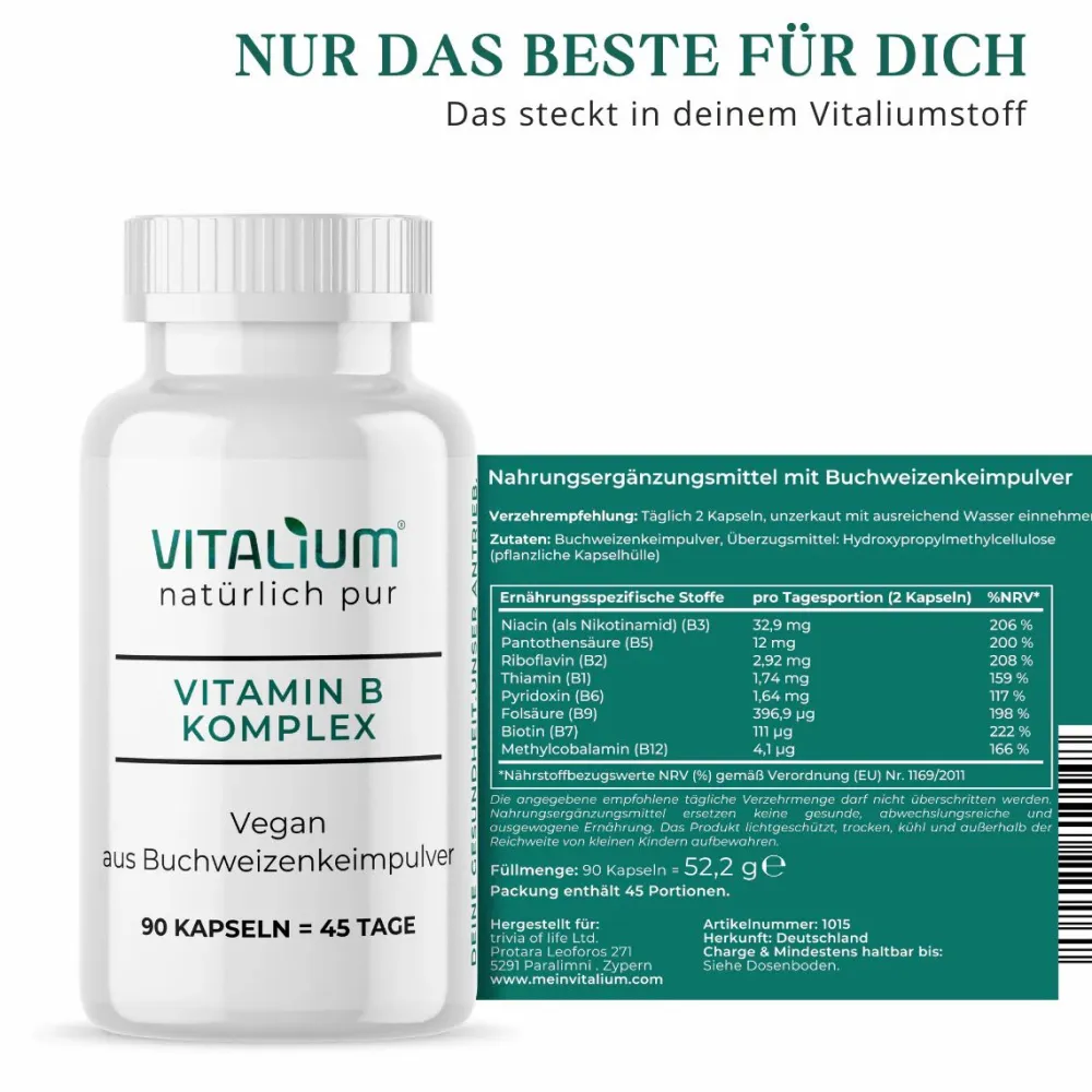 meinVitalium - reine Vitamin-B Komplex Kapseln| Outlet