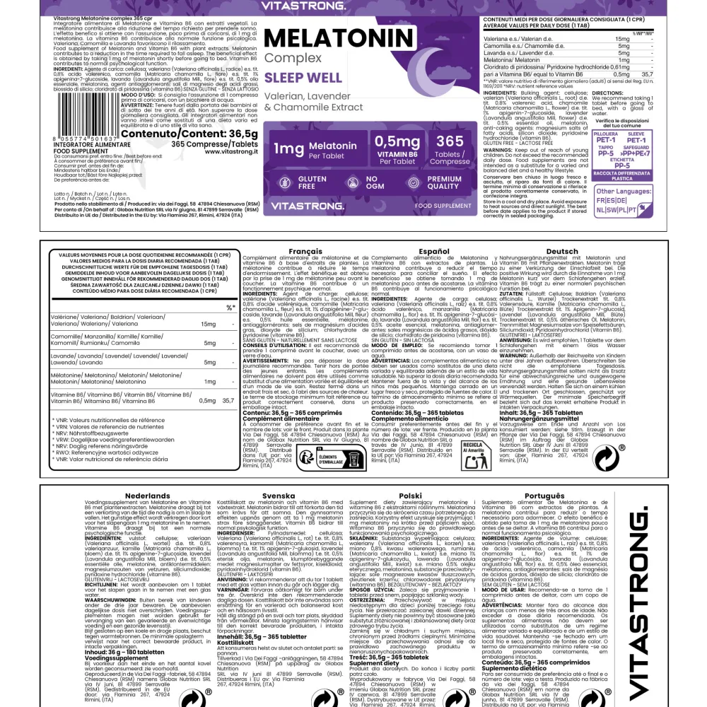 Melatonin Vitastrong Komplex, 365 Mikro-Tabletten>