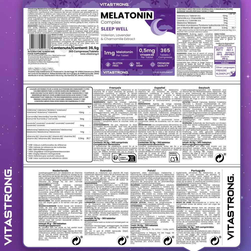 Melatonin Vitastrong Komplex, 365 Mikro-Tabletten>