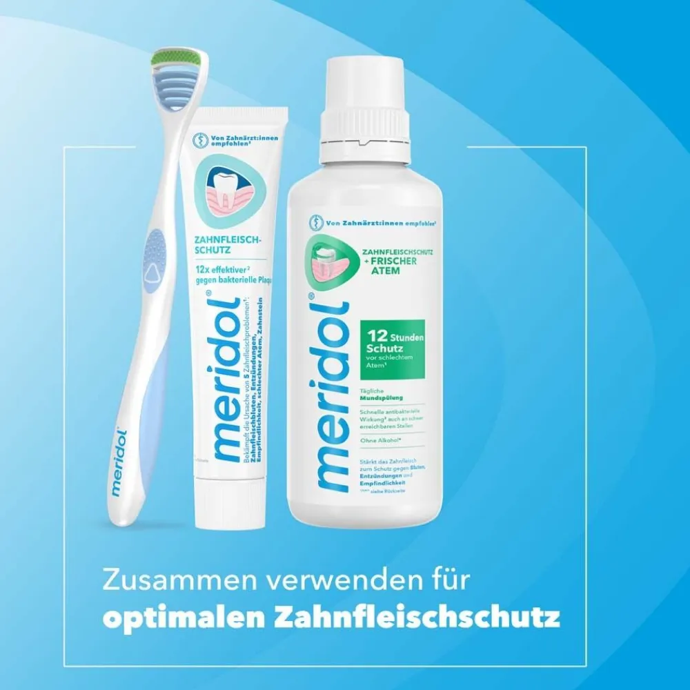 Zahnfleischschutz & Frischer Atem Mundspülung gegen Mundgeruch>Meridol