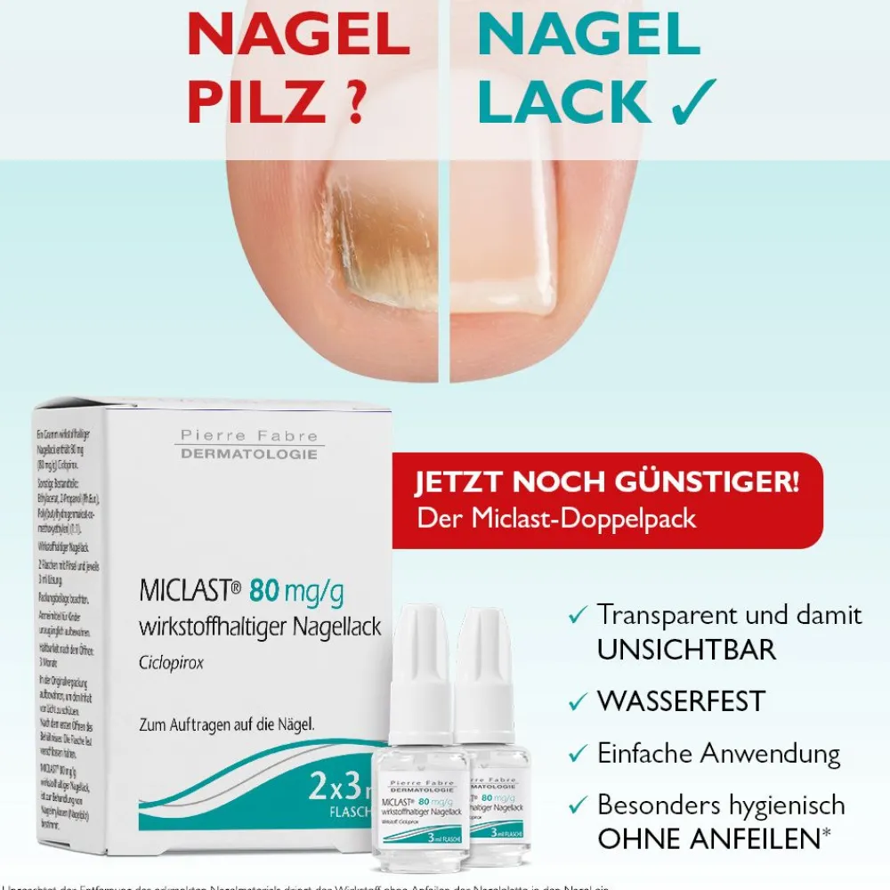 MICLAST® 80 mg/g wirkstoffhaltiger Nagellack gegen Nagelpilz 2x3ml> New