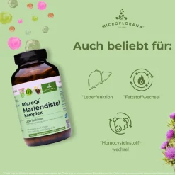 MICROFLORANA® Mariendistel Kapseln hochdosiert - Leber Komplex mit Artischocke, Löwenzahn und Cholin> New
