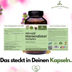 MICROFLORANA® Mariendistel Kapseln hochdosiert - Leber Komplex mit Artischocke, Löwenzahn und Cholin><noscript><img width=