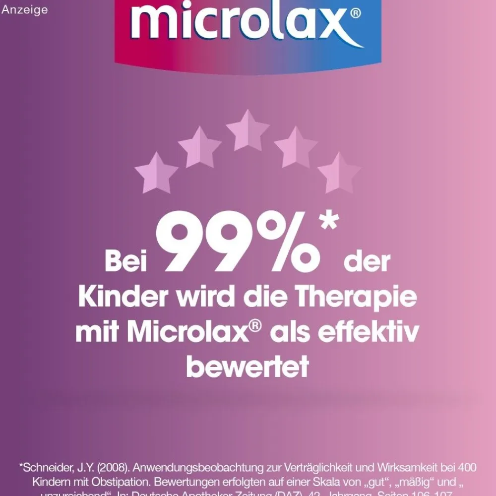 ® für Säuglinge & Kinder bis 6 Jahre bei Verstopfung mit kurzem Tubenhals|microlax Hot