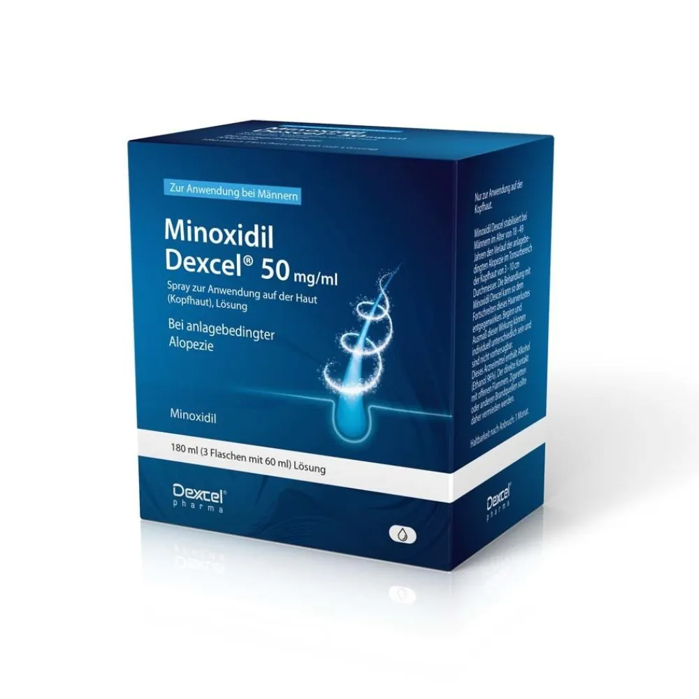 Minoxidil Dexcel® 50 mg/ml Spray, bei erblich bedingtem Haarausfall bei Männern| Online