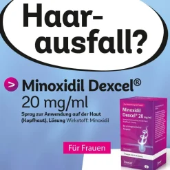 Minoxidil Dexcel® 20 mg/ml Spray, bei erblich bedingtem Haarausfall bei Frauen| Clearance