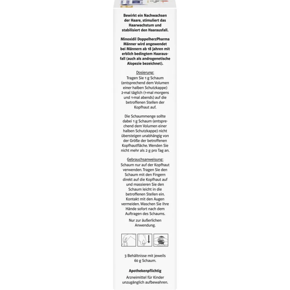 Minoxidil Pharma Männer 50 mg/g Schaum zur Anwendung auf der Haut (Kopfhaut)|Doppelherz