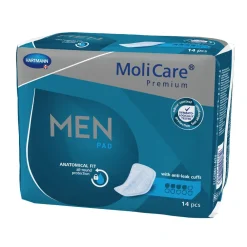 Premium MEN Pad 4 Tropfen, speziell für Männer geformte Einlagen bei mittlerer Blasenschwäche|MoliCare Discount