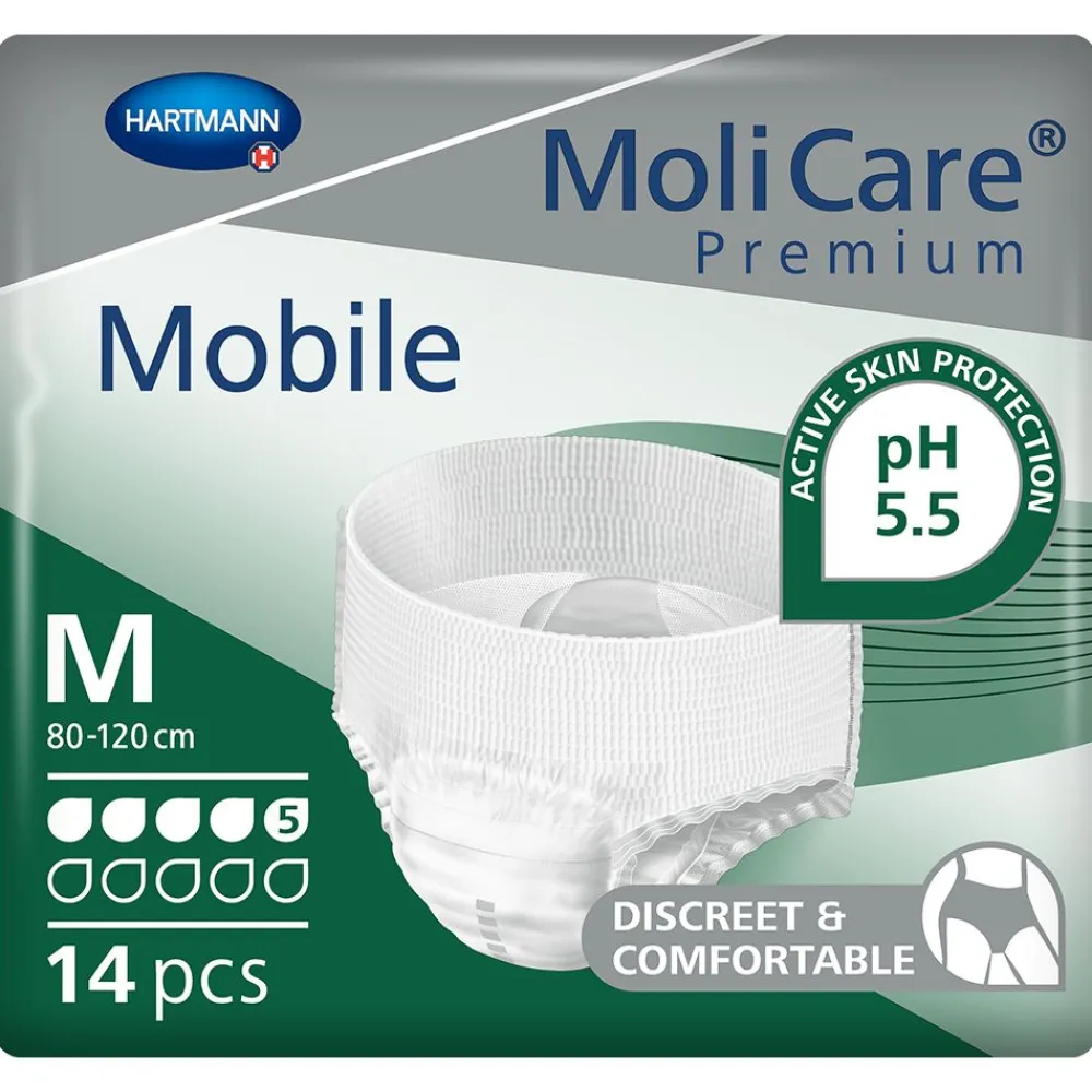 MoliCare Premium Mobile 5 Tropfen M, hochelastische Höschenform, wie gewöhnliche Unterwäsche, geeignet für mittlere Inkontinenz| Sale