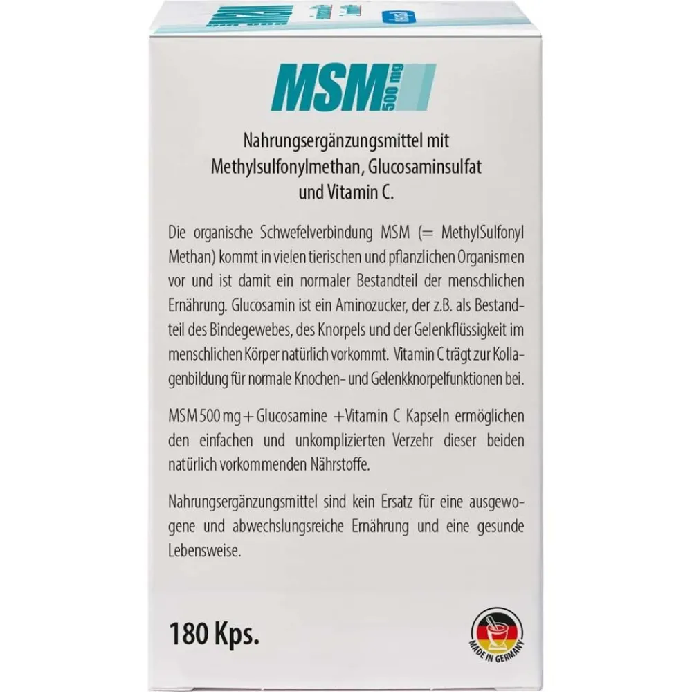 MSM 500 mg + Glucosamin + Vitamin C Kapseln> New