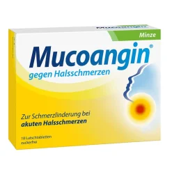 Mucoangin Minze 20 mg | Lutschtabletten gegen Halsschmerzen, 3h Schmerzlinderung| New