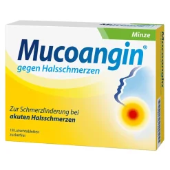 Mucoangin Minze 20 mg | Lutschtabletten gegen Halsschmerzen, 3h Schmerzlinderung| New