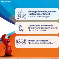 Mucosilent gegen Reizhusten | Hustenstiller | Langanhaltend | Ab 2 Jahren><noscript><img width=