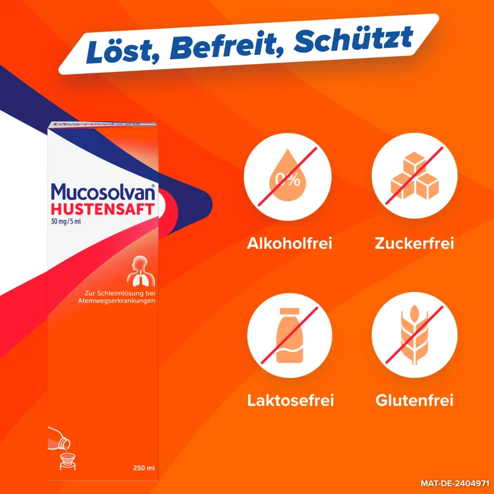 Hustensaft 2x 250ml | löst Schleim, erleichtert Abhusten und lindert Hustenreiz>Mucosolvan Discount