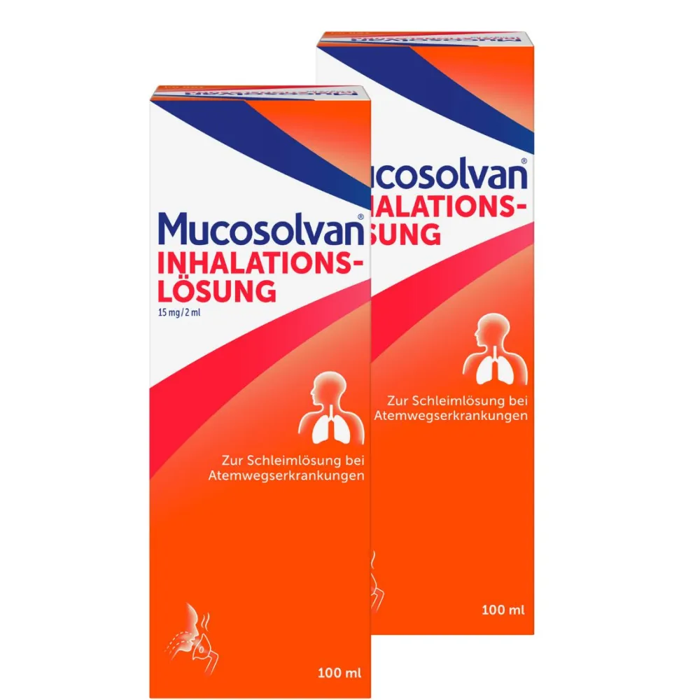 Inhalationslösung 2x 100ml | löst Schleim und lindert den Hustenreiz>Mucosolvan Hot