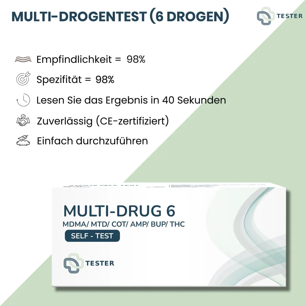 Multi-Drogentest (6 Drogen)|TESTER Hot