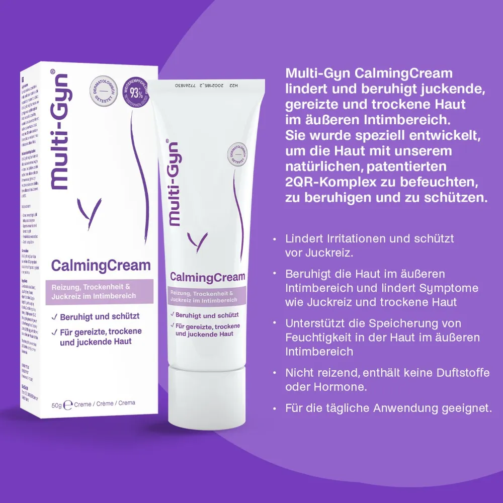 CalmingCream – beruhigt und schützt juckende, gereizte und trockene Haut im Intimbereich|Multi-Gyn New