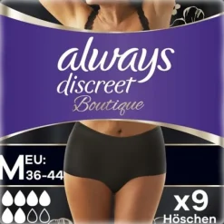 Multipack 2x Discreet Boutique Inkontinenz Pants Black M 9St><noscript><img width=