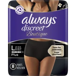 Multipack 2x 8 Stück Discreet Boutique Schwarze Höschen Gr. L>always Discount