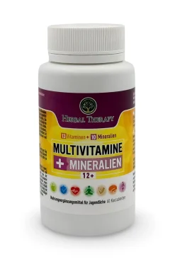 13 Multivitamine + 10 Mineralien für Jugendliche ab 12 Jahren, 60 Tabletten| Hot