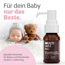 MULTIvitD3 Baby – Vitamin D3 für Babys und Kleinkinder mit praktischer und leicht anzuwendender Dosierpumpe><noscript><img width=