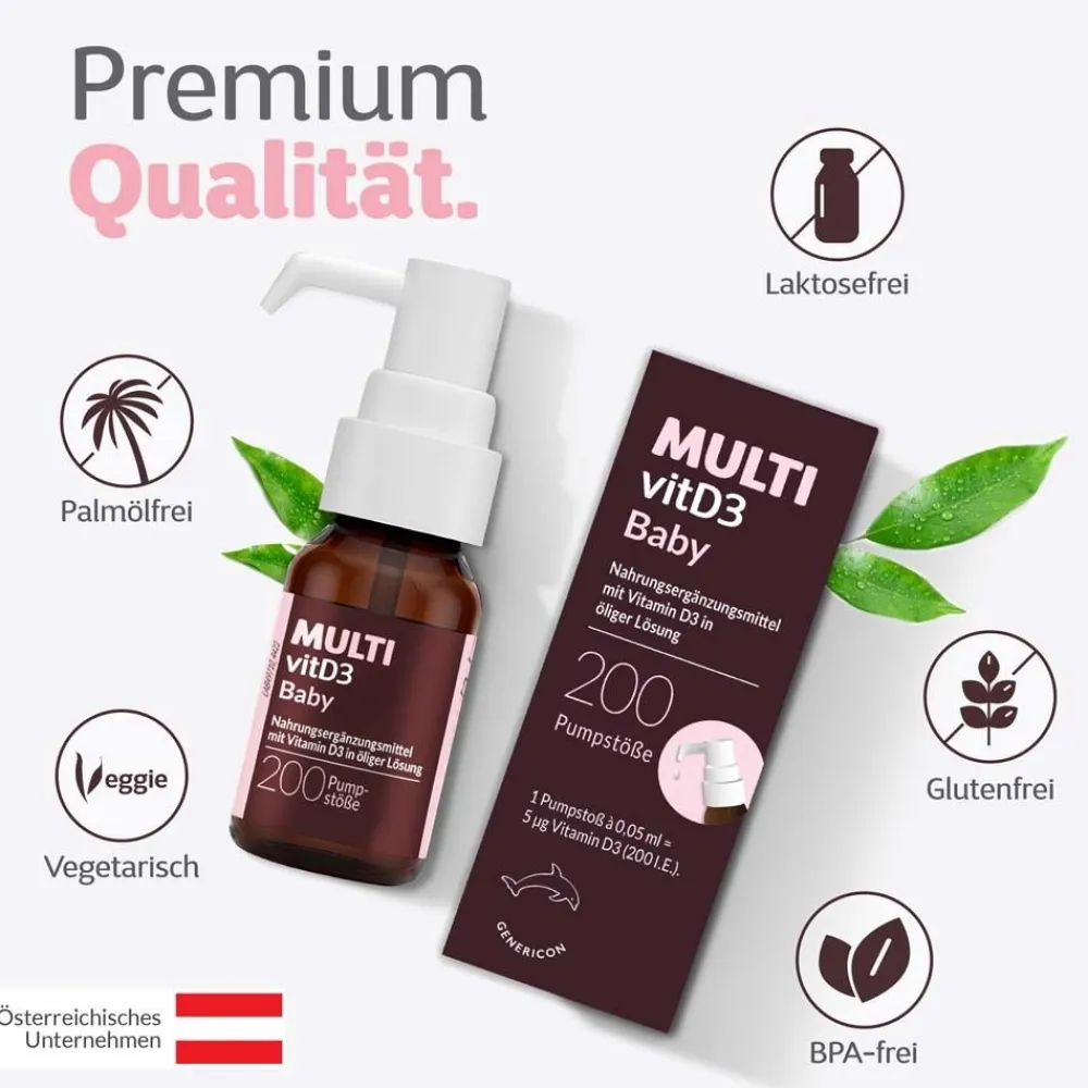 MULTIvitD3 Baby – Vitamin D3 für Babys und Kleinkinder mit praktischer und leicht anzuwendender Dosierpumpe> Online