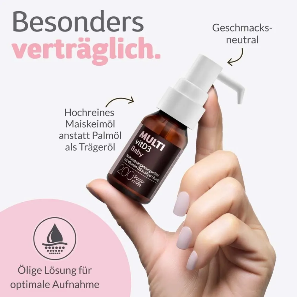 MULTIvitD3 Baby – Vitamin D3 für Babys und Kleinkinder mit praktischer und leicht anzuwendender Dosierpumpe> Online