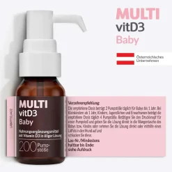 MULTIvitD3 Baby – Vitamin D3 für Babys und Kleinkinder mit praktischer und leicht anzuwendender Dosierpumpe><noscript><img width=