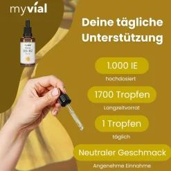 myvial® Vitamin D3 + K2 Komplex Tropfen - vegan - 1.000 I.E. hochdosiert> Sale