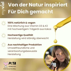 myvial® Vitamin D3 + K2 Komplex Tropfen - vegan - 1.000 I.E. hochdosiert><noscript><img width=