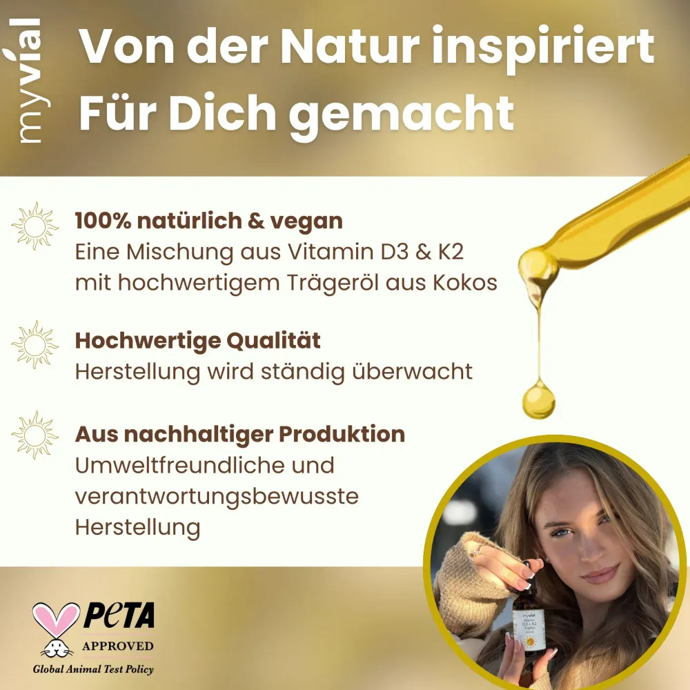 myvial® Vitamin D3 + K2 Komplex Tropfen - vegan - 1.000 I.E. hochdosiert> Sale