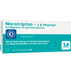 - 1 A Pharma® bei Migräne 2,5 mg|Naratriptan Clearance