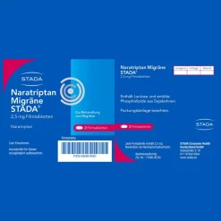 Migräne STADA® 2,5 mg lindert Migränekopfschmerzen mit und ohne Aura><noscript><img width=