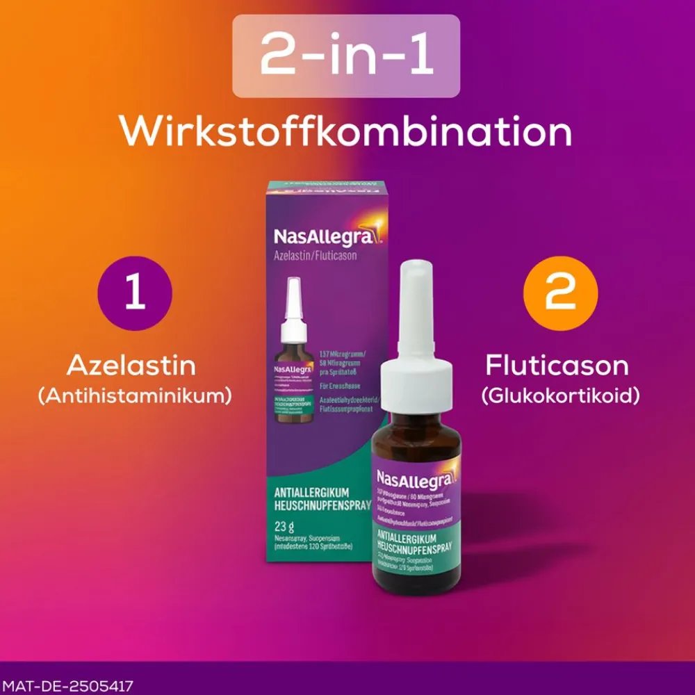 NasAllegra® Heuschnupfenspray I 2-in-1 Wirkstoffkombi bei Pollenallergie - Jetzt 10% mit dem Code nattermann10 sparen*> Online