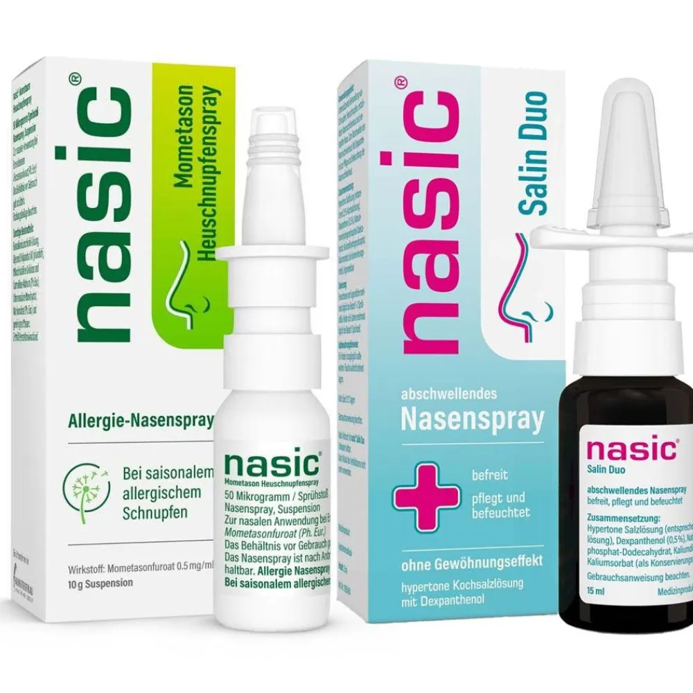 nasic® Mometason Heuschnupfenspray (18 g) + nasic® Salin Duo Nasenspray (15 ml)> Outlet