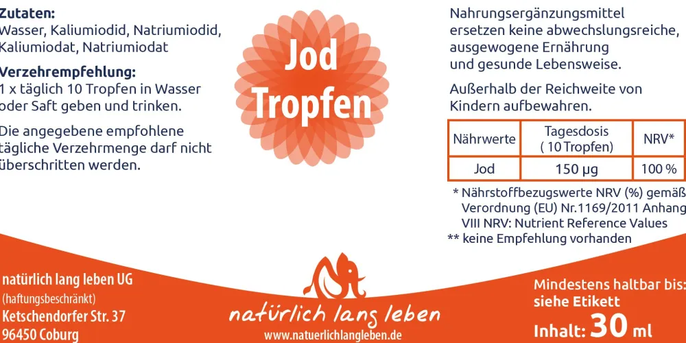 Jod Tropfen vegan|natürlich lang leben Sale