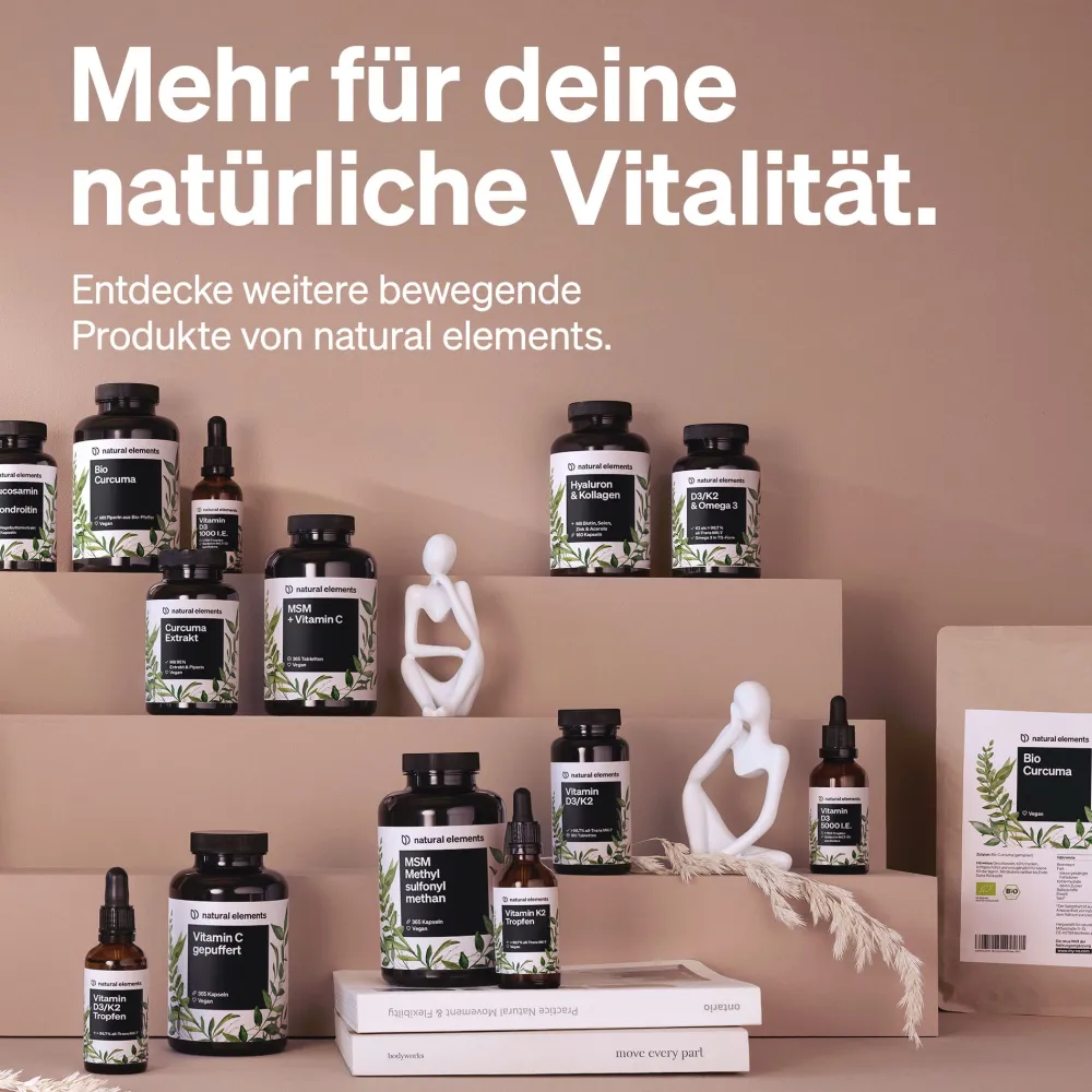 Calcium Tabletten – 800 mg Kalzium aus Calciumcarbonat/Tagesdosis – 180 Tabletten|natural elements New