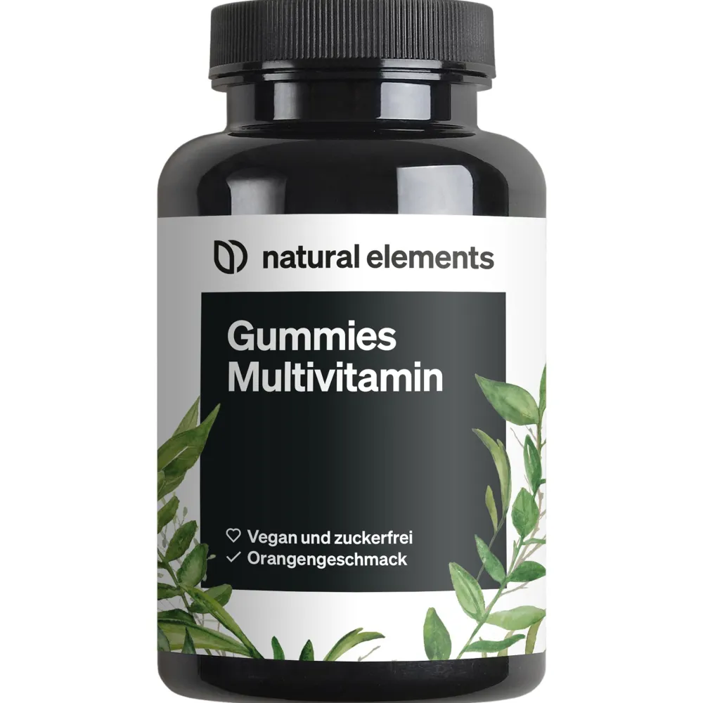 Gummies Multivitamin – 120 Stück – mit 12 Vitaminen, Biotin, Folsäure, Zink & mehr>natural elements Best