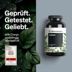 Kalium – 240 Kapseln 800 mg Kalium aus Kaliumcitrat/Tagesdosis – für Blutdruck><noscript><img width=