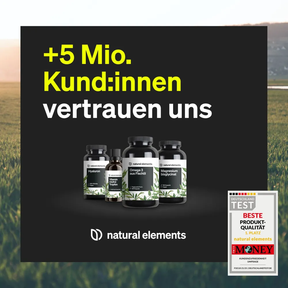 Magnesium Komplex – 5 hochwertige Verbindungen – 400mg elementares Magnesium/Tag|natural elements Online