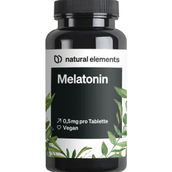 Melatonin – 365 Tabletten – 0,5mg Melatonin/Tablette – Einschlafspray-Alternative>natural elements Best