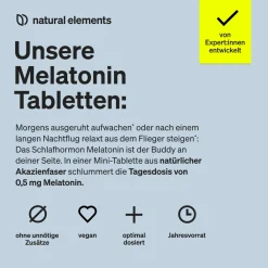 Melatonin – 365 Tabletten – 0,5mg Melatonin/Tablette – Einschlafspray-Alternative><noscript><img width=
