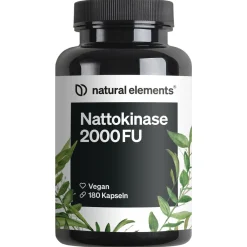 Nattokinase – 180 hochdosierte Kapseln je 100mg (20.000 FU/g) – ohne Gentechnik>natural elements Discount