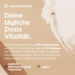 Nattokinase – 180 hochdosierte Kapseln je 100mg (20.000 FU/g) – ohne Gentechnik><noscript><img width=
