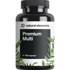 Premium Multivitamin – 180 Kapseln – Vitamine A-Z Premium-Rohstoffe Bioaktiv-Formen>natural elements Best
