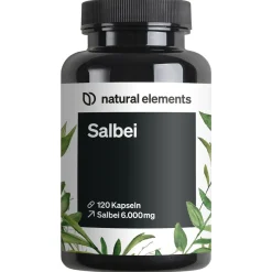 Salbei – 120 Kapseln – 6000mg pro Tagesdosis – Salbei Extrakt 10:1>natural elements Clearance
