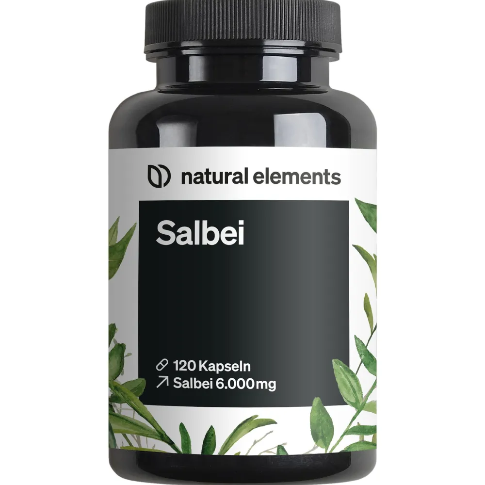 Salbei – 120 Kapseln – 6000mg pro Tagesdosis – Salbei Extrakt 10:1>natural elements Clearance